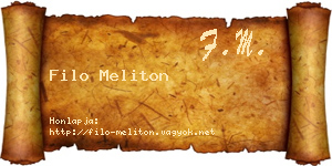 Filo Meliton névjegykártya